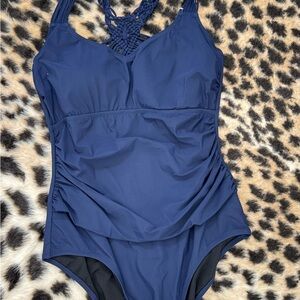 Navy Blue One-Piece Swimsuit
